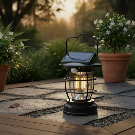 Lámpara Solar Con Sensor De Movimiento IP65 Para Jardín Terraza Patio Recargable