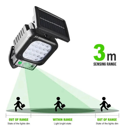 Foco Solar LED 21 Luces con Sensor de Movimiento JX966B