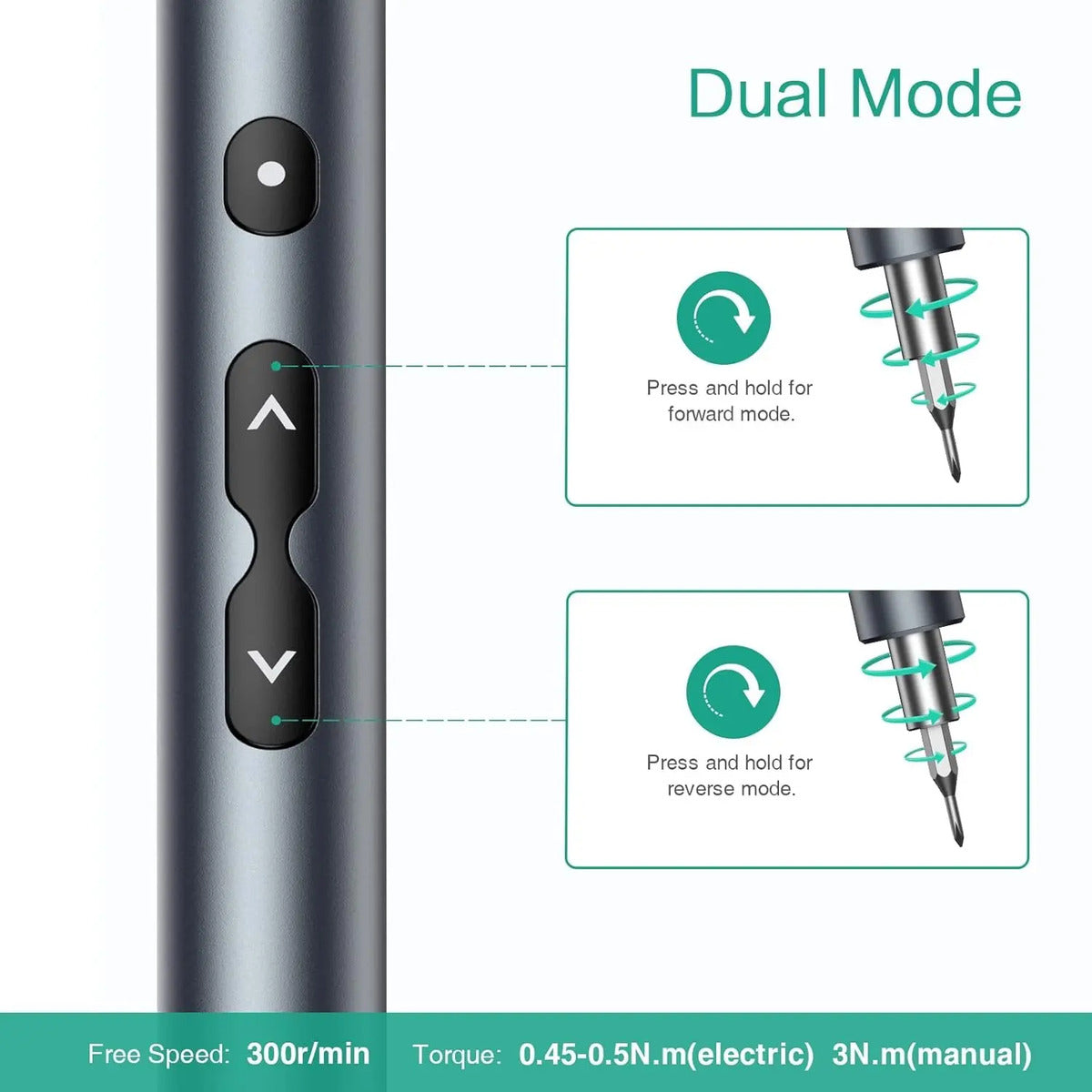 Controles de avance y reversa del destornillador eléctrico