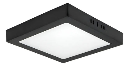 Foco Led Negro 18w Cuadrado 22x22 Cm Luz Fría