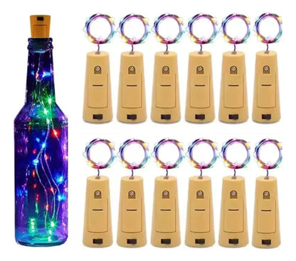Luces decorativas para botellas de vidrio con diseño de corcho