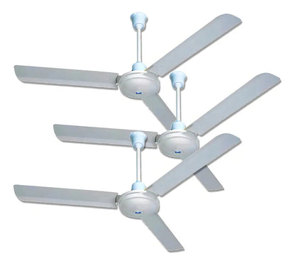 Pack de 3 ventiladores de techo blancos de 142 cm con tres aspas