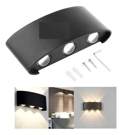 Aplique De Pared Exterior 6w Led Luz Cálida Decoración Hogar
