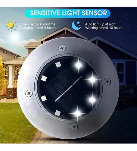 Luces solares de suelo para patio, terraza y entrada de casa
