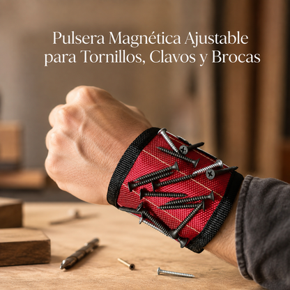 Pulsera Magnética Ajustable para Tornillos, Clavos y Brocas