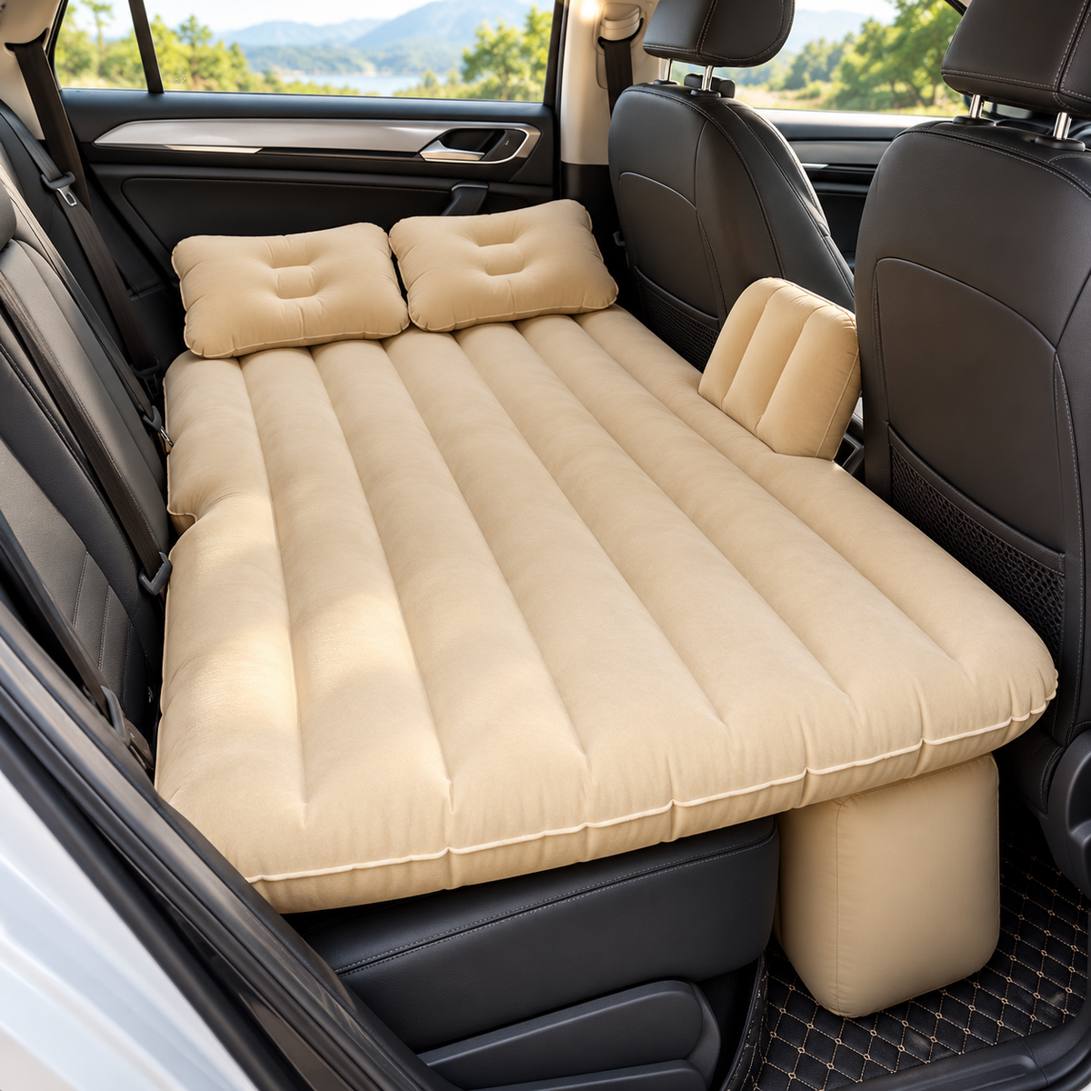 Cama Inflable para Auto 130 x 80 x 40 cm con Bomba Eléctrica para Viajes y Camping