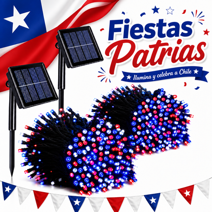 guirnaldas solares LED tricolor para Fiestas Patrias
