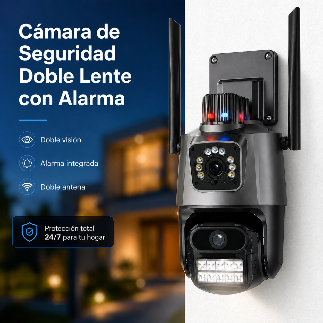 Cámara Domo Wifi Doble Lente Full Hd Con Seguimiento