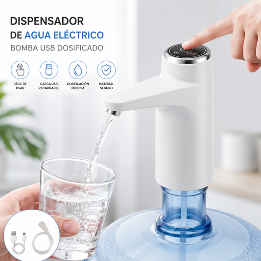 Dispensador Agua Color Blanco Eléctrico Bomba Usb Dosificado