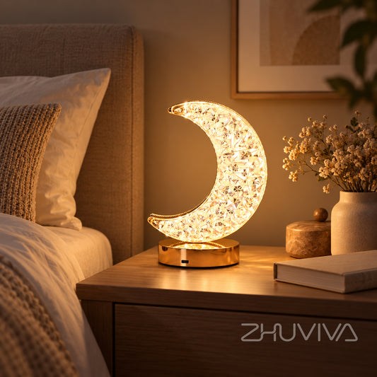 Lámpara Luna LED Táctil con 3 Tonos para Dormitorio y Velador
