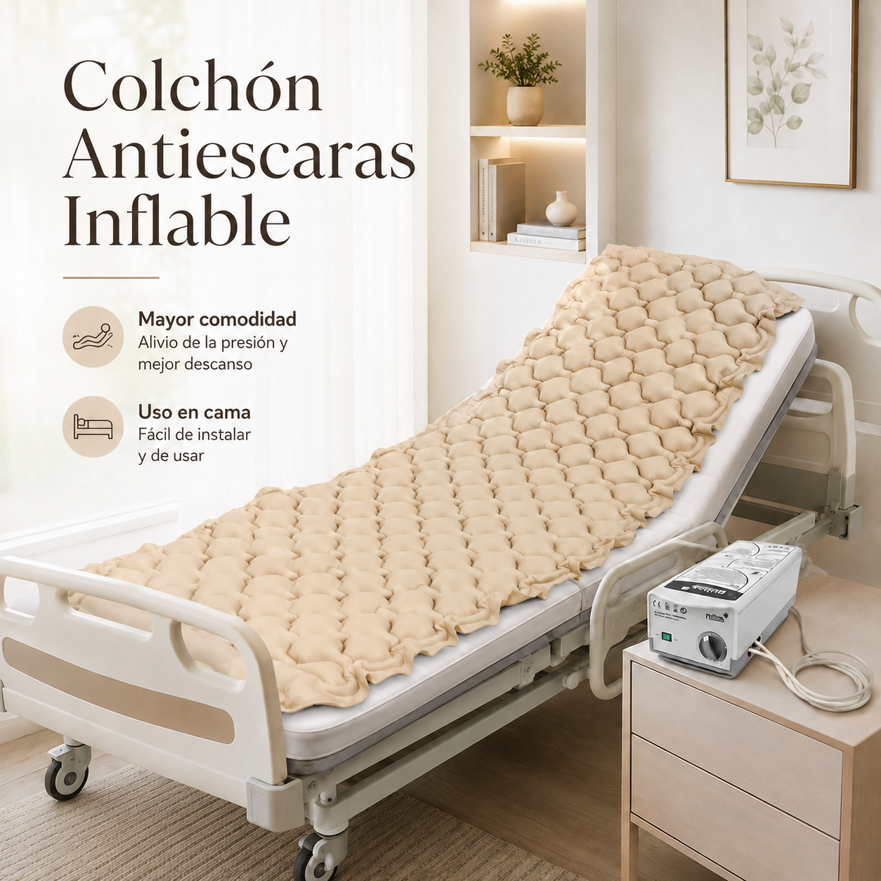 Colchón Antiescaras Eléctrico Para Cama Hospitalaria