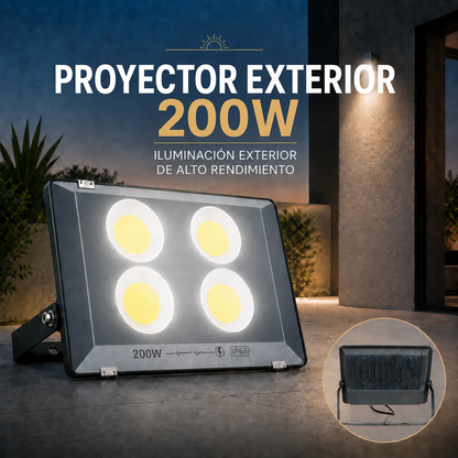 Foco proyector LED 200W IP66 de cuatro módulos para exterior