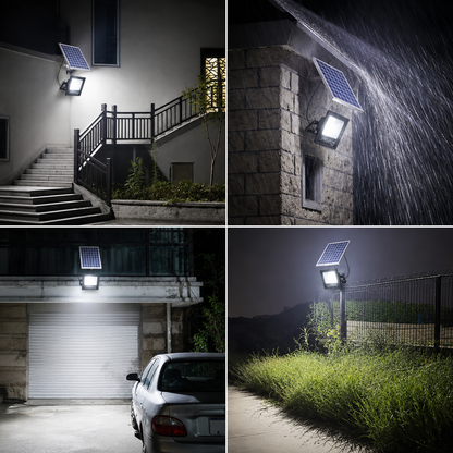 Foco Solar LED 300W IP67 con Panel y Control Remoto para Patio, Jardín y Exterior