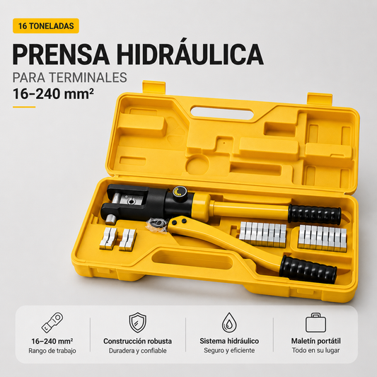 Prensa Hidráulica 16 Ton Para Terminales 16-240 Mm2