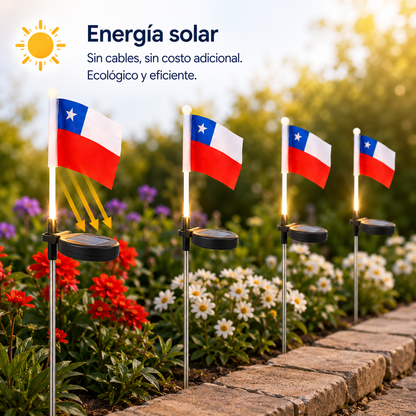 Pack 4 Luces Solares de Jardín Estaca Luz Cálida 63 cm