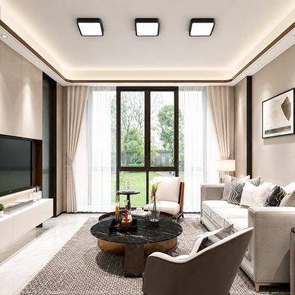 Panel LED Cuadrado de Superficie 18W 22x22 cm Luz Fría con Marco Negro