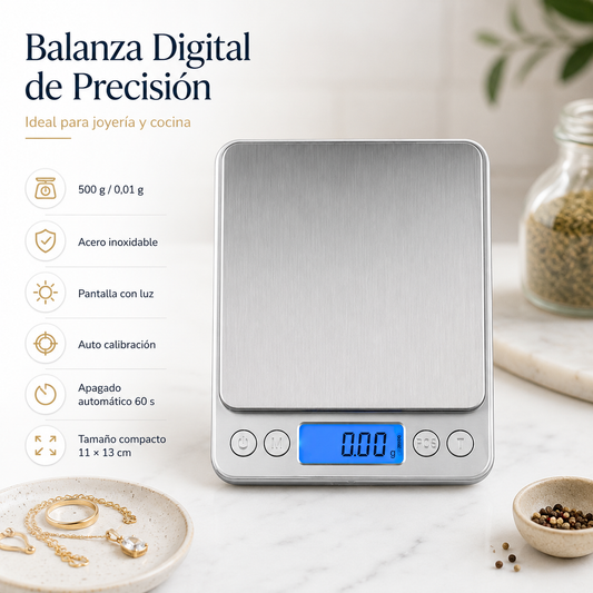 Balanza Digital 500g Precisión Cocina Joyería Portátil