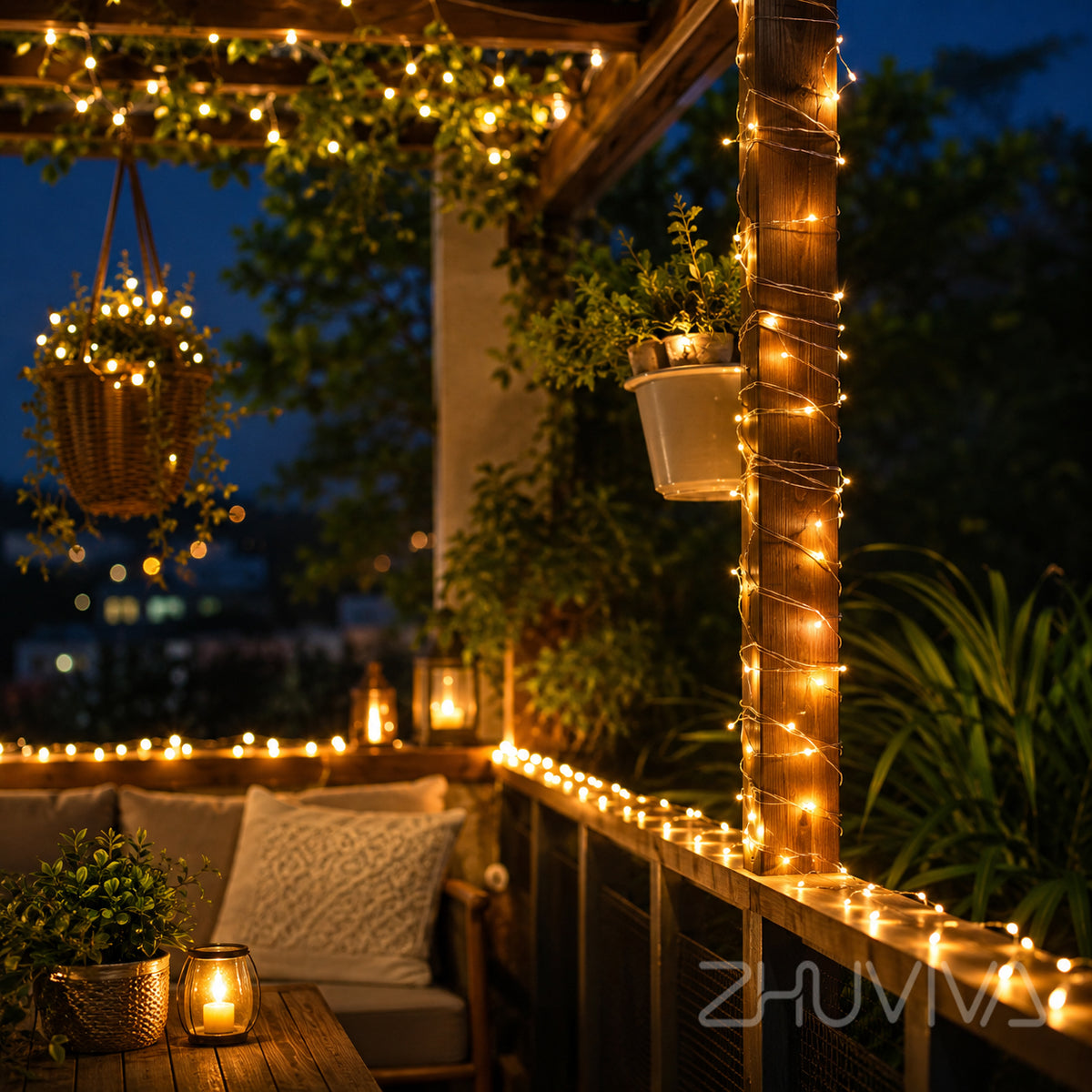 Luces solares de cobre para jardín, terraza y celebraciones