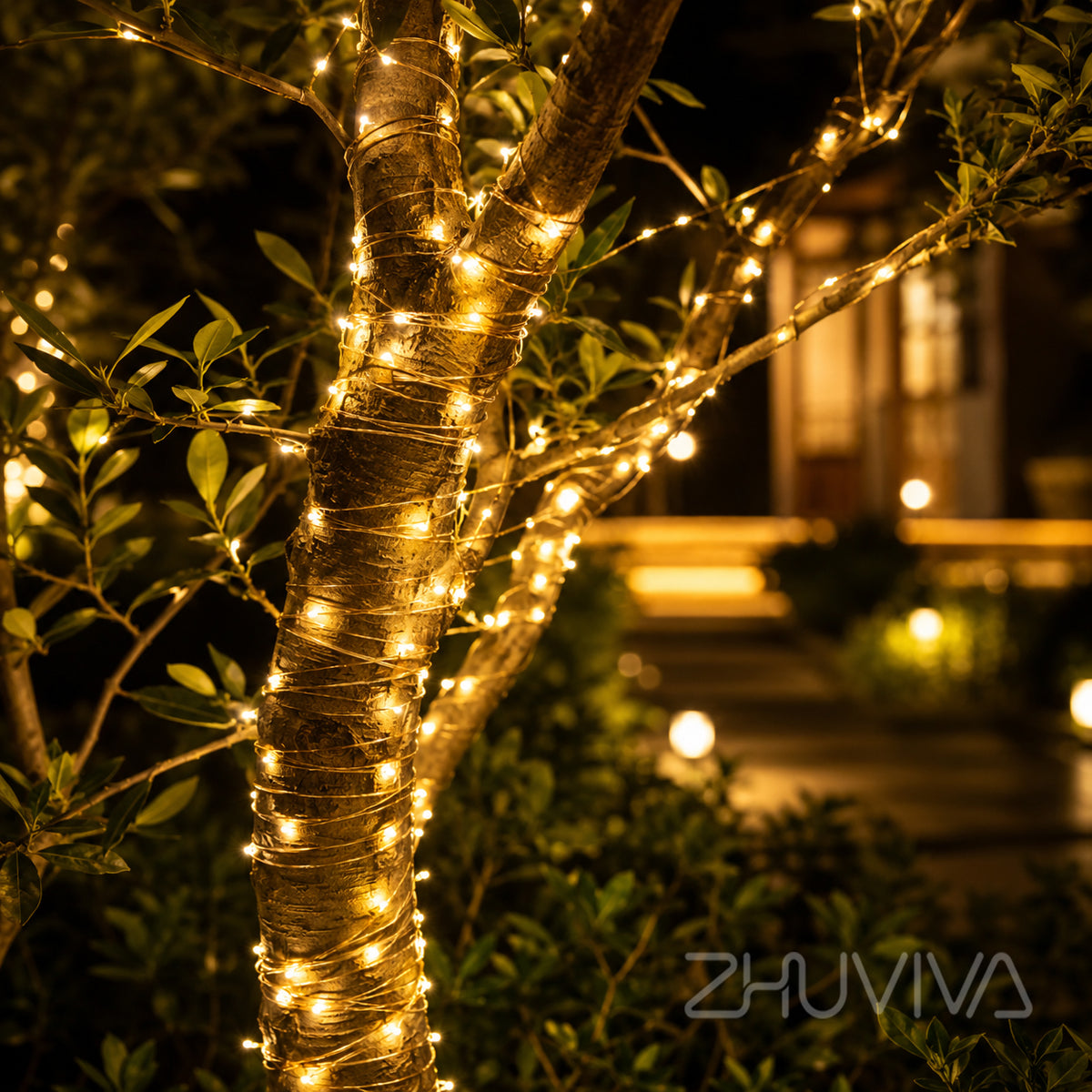 Guirnalda LED solar flexible de 10 m para árbol de Navidad