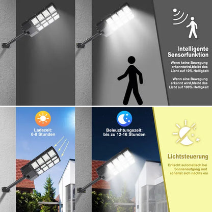 Luz solar exterior con sensor de movimiento para patio, pasillo y entrada