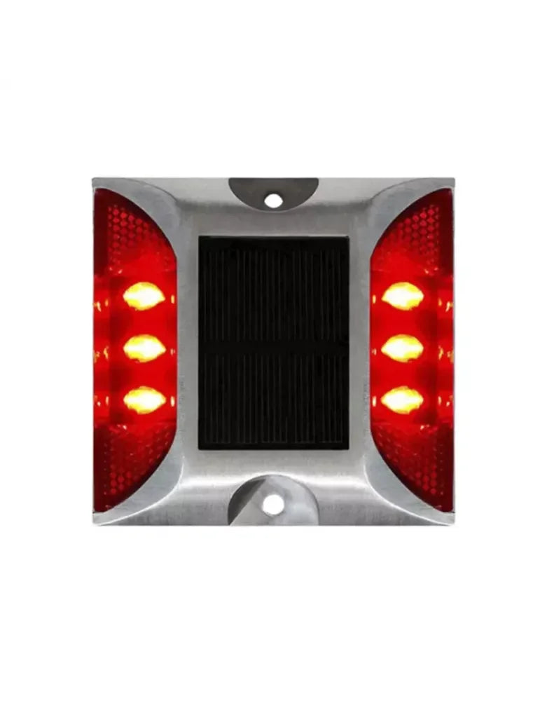 Luz Vial Solar Led Para Señalización De Caminos Rojas