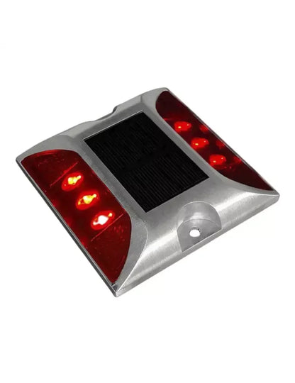 Luz Vial Solar Led Para Señalización De Caminos Rojas