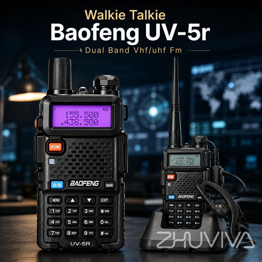 Radio Baofeng UV-5R dual band VHF UHF en color negro