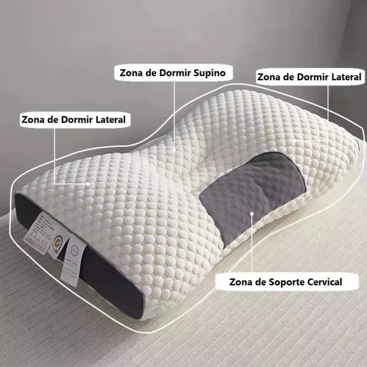 Almohada cervical transpirable con material cómodo para mejorar el descanso