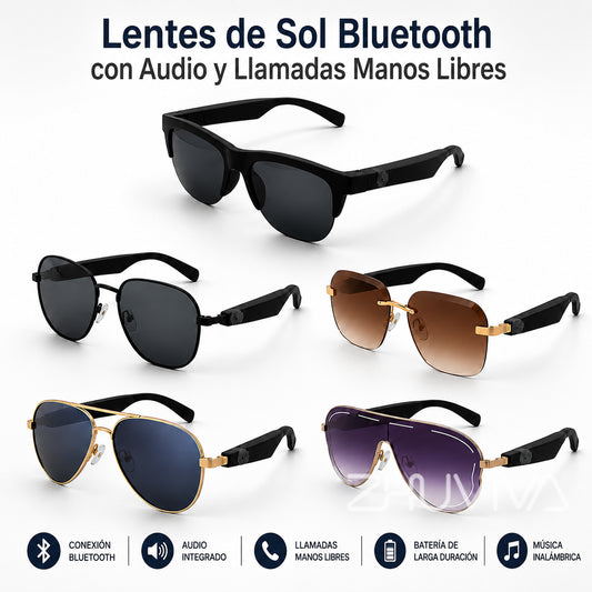Lentes de sol Bluetooth negros con audio integrado en las patillas